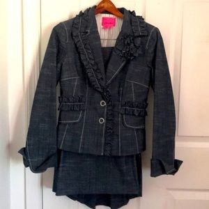 Denim plaid woman’s size 2 suit